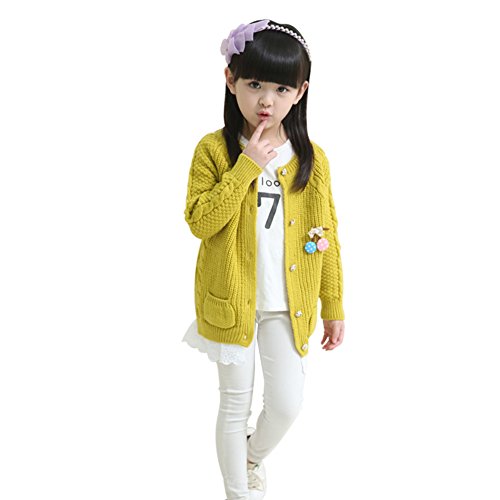 FTSUCQ Girls Knitwear Sweaters Lace Cardigan