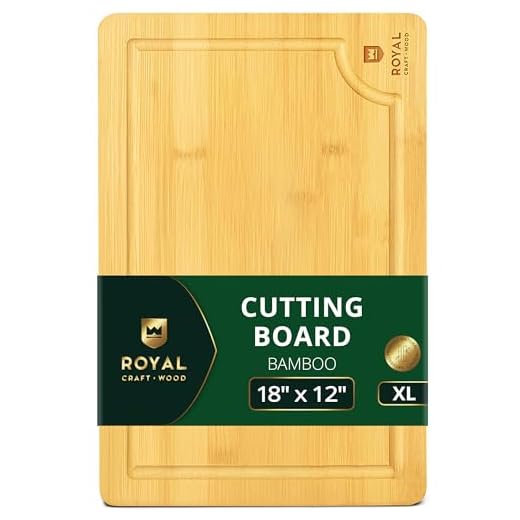 EXTRA LARGE Organic Bamboo Cutting Board with Juice Groove - Best Kitchen Chopping Board for Meat (Butcher Block) Cheese and Vegetables | Anti Microbial Heavy Duty Serving Tray w/ Handles - 18 x 12