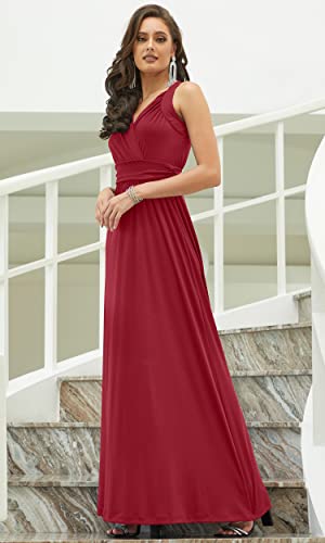 Image of KOH KOH Womens Long Sleeveless Flowy Bridesmaid Cocktail Evening Gown Maxi Dress