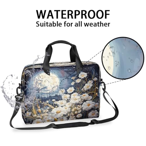 Bolsa para portátil de 16 pulgadas con diseño de flor luna miniatura 2