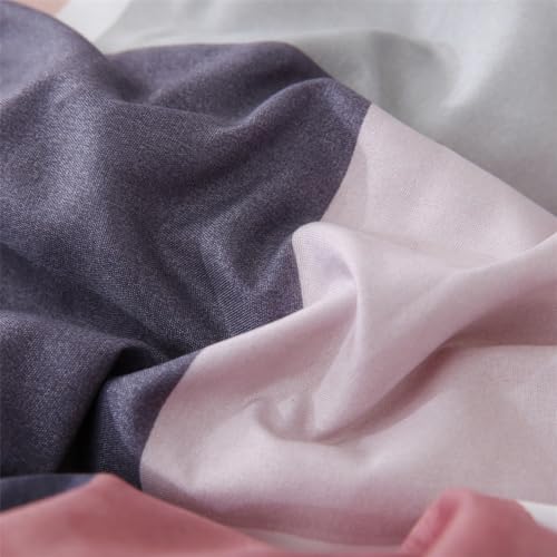 Parure de lit géométrique en microfibre rose supérieure avec finitions zip - 4