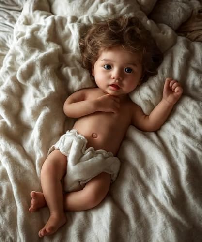 BABESIDE Reborn Baby Dolls Silicone Full Body, 12 inch Eye Open Reborn Baby Dolls, Blue Eyes Silicone Baby Girl Doll with Golden Hair, Realistic Baby Dolls Silicone Full Body