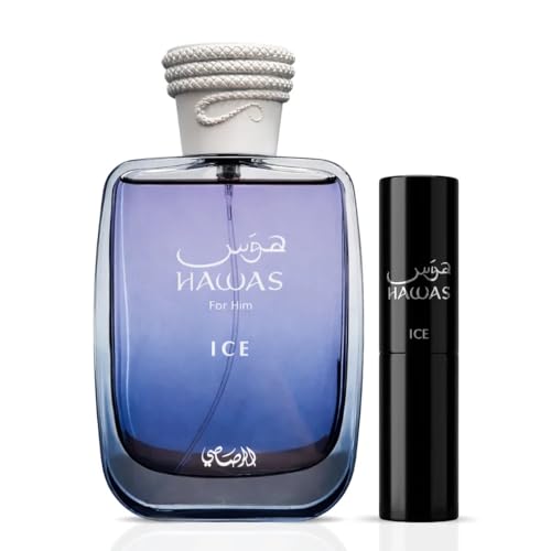 Image of RASASI Hawas Ice For Men 2 piece Travel Set Eau De Parfum Spray 100ML (3.4 Oz) & 8ml (0.27 Oz)