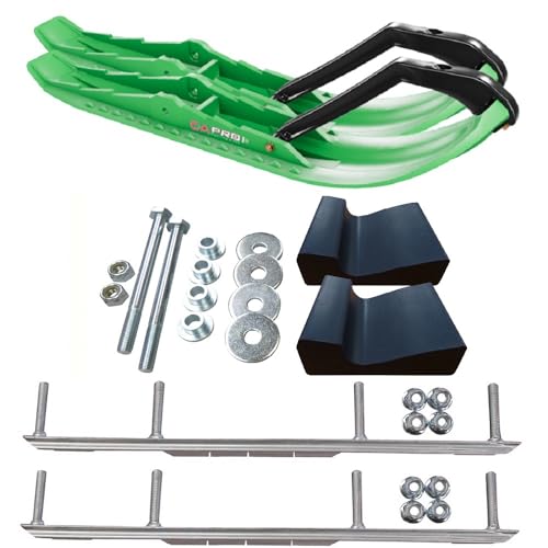 C&A Pro Green TMX Snowmobile Skis w/ 6