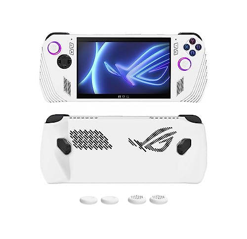 SHEAWA ASUS ROG ALLY用ケース カバー スティックカバー付属 シリコンケース 全面保護 保護ケース 保護カバー アクセサリー (ホワイト)