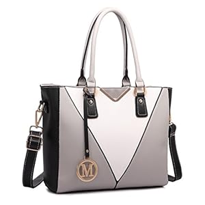 Miss Lulu Handbags for Women Look V-Shape Shoulder Handbag Lightweight Medium Tote Bag PU Leather