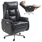 ECOTOUGE Electric Office Chair with USB Charging, Microfiber Upholstered Recliner Executive Office Chair with Footrest, Big and Tall High-Back Computer Chair, 400LBS Weight Capacity, Black