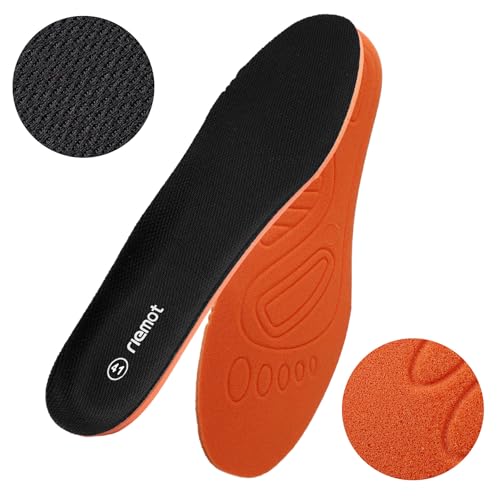 Image of riemot Men /Women Soft and Comfortable Memory Foam Insoles,Replacement Shoe Inserts for Sports Shoes,Walking Shoes,Cushioning Insole,Breathable Sole Inserts Black Women 8 /EU39