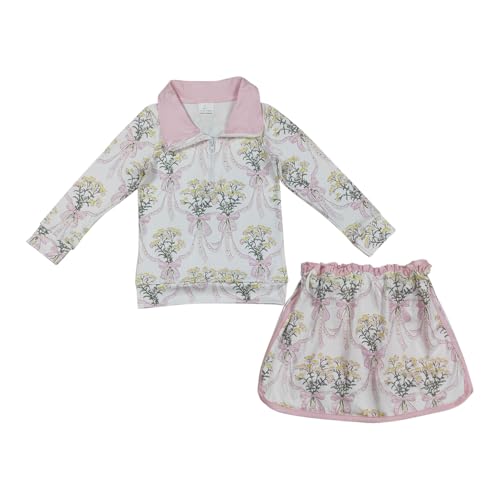 Yawoo GLD1078 Girl ChristmasTennis Skirt Flower Bow Gym Running Tennis Purple Skirt Skort with Underwear Covered