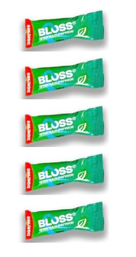 BLOSS Super Greens Pulver – Grüne Helfer für Darmgesundheit, Detox & Energie, Beerengeschmack, Vegan, Glutenfrei, Superfood mit Probiotika & Enzymen, Ideal für Blähungen & Stoffwechsel - 5 pack