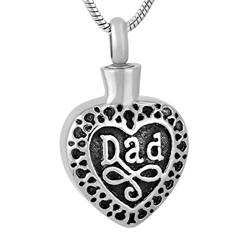 Bijoux de crémation Papa en argent : un pendentif commémoratif gravé d'une élégance rare
