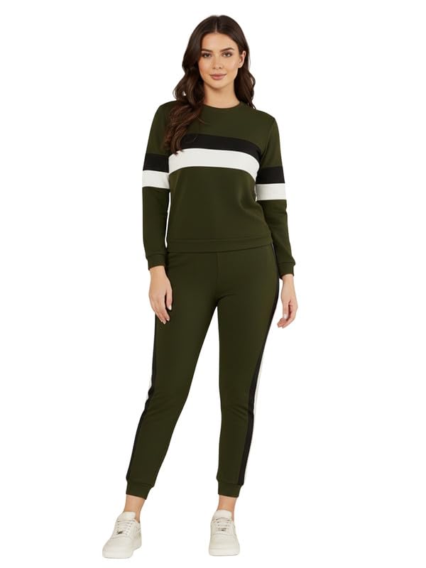 Women's Cotton Blend Taped Tracksuit | Co-ord Set For Women| Track Suit Set For Women-picture-33