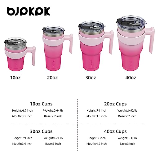 Image of BJPKPK 10 oz Mini Tumbler with Lid, Straw & Handle, Insulated Steel Cup