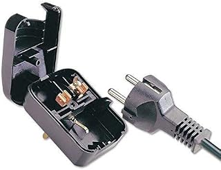 LILMACC® European EU Schuko to UK 3 Pin Converter Plug 13A, Black (Grounded)