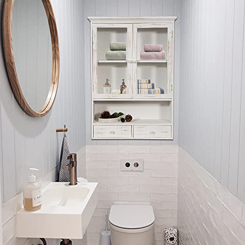 Vitrina-de-Madera-Maciza-Blanca-79x56x16-cm-Libreria-de-Pared-o-despensa-de-Cocina-Mobiliario-de-hogar-Shabby-Chic-Armario-de-Cocina-Vintage Vitrina-de-Madera-Maciza-Blanca-79x56x16-cm-Libreria-de-Pared-o-despensa-de-Cocina-Mobiliario-de-hogar-Shabby-Chic-Armario-de-Cocina-Vintage