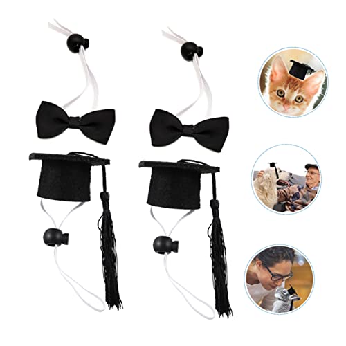 Set Sombrero de Graduación y Corbatín Mini para Perros miniatura 6
