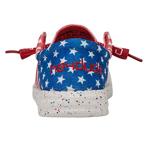 Image of HEYDUDE Women's Wendy Sox Tri Americana Size 5 | Women's Shoes | Women's Lace Up Loafers | Comfortable & Light-Weight