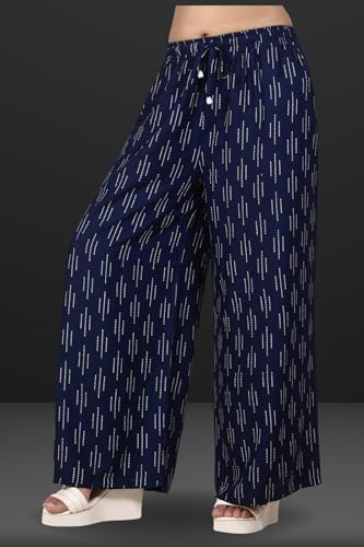 Image of Women's Cotton Rayon Flair Printed Pocket Regular Palazzo Pack of 2