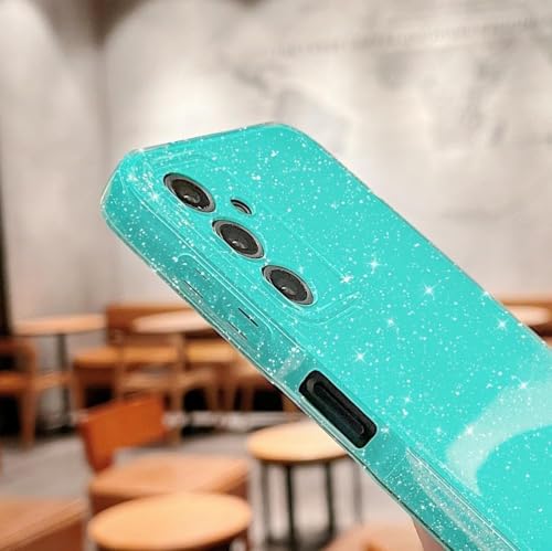 MINSCOSE Compatible with Samsung Galaxy A16 5G Case,Cute Neon Bright Color,Glitter Bling Thin Slim Shockproof Silicone Sparkly Cover for Women Girl A16 6.7 inch-mintgreen by MINSCOSE - Used condition - Image 5