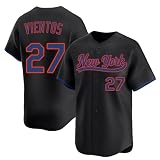 Custom Mens/Women/Youth New York Black Mark VIENTOS Baseball Stitched T-Shirt for Sports Fan