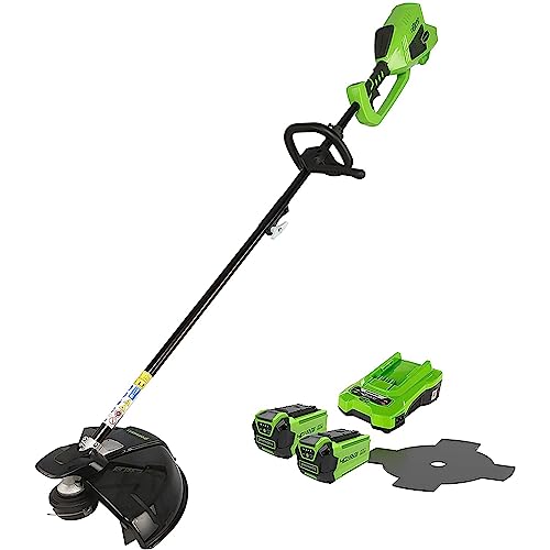 Greenworks 40V Akku Freischneider mit bürstenlosem Motor, Geschirr, verstellbarer Höhe, 40 cm...