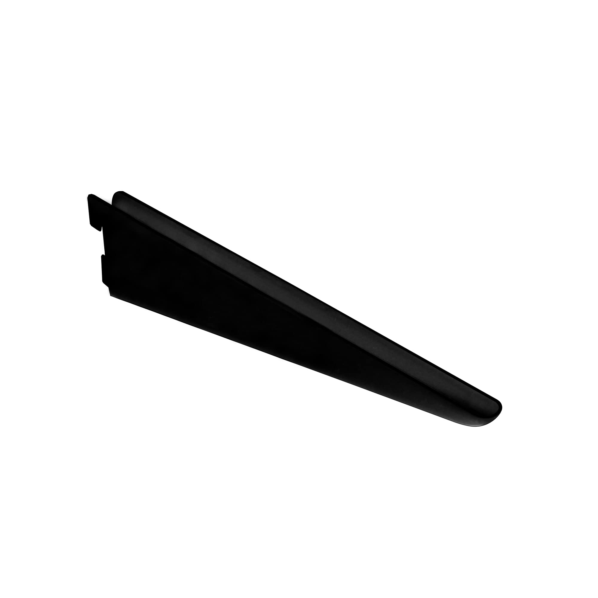 RBUK Adjustable Twin Slot Shelves Bracket, Wall Mounted Shelf Support for Modular Storage - Double Slot Shelving, U Brackets - Antibacterial Uprights, Fixings Not Included - 10 Pack, Black, 270mm