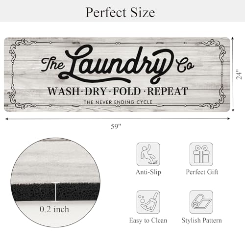 Image of Pauwer Laundry Room Rug Runner 20 inchx60 inch, Non Slip Waterproof Laundry Mat