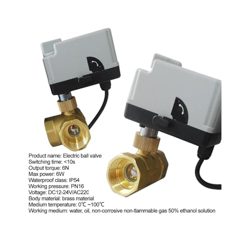 Válvula de bola motorizada DN50 DC12V de 2 vías con interruptor manual de latón 3