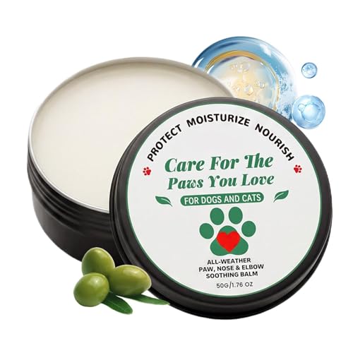 Bálsamo para patas y nariz para perros, 50 g, cuidado hidratante para piel de mascotas, cuidado de patas de perro, para uso diario en casa, exterior, interior, baño, estacional y veterinario