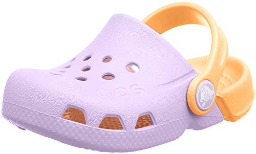 Image of Crocs Unisex-Child Electro Clogs, Lavender /Cantaloupe, 8 Toddler