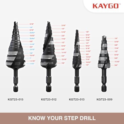 KAYGO M35 Cobalt Step Drill Bit, 1/4" Hex Shank for Metal & Stainless — 사진 4