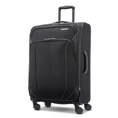 American Tourister 4 Kix 2.0 Expandable Softside Luggage with Spinner Wheels, Black, 28 Spinner, 4 Kix 2.0 Expandable Softside Luggage with Spinner Wheels