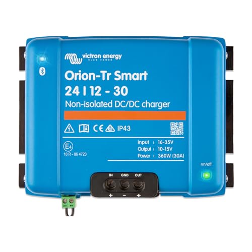Victron Energy Orion-Tr Smart 24/12-Volt 30 Amp 360-Watt DC-DC Ladebooster, Nicht isoliert (Bluetooth)