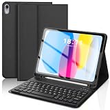 SENGBIRCH iPad a16 キーボード ケース 第11世代用 着脱式 iPad 10世代 ケース キーボード 10.9/11インチ対応 超軽量 薄型 Apple penci収納可能 ワイヤレス Bluetoothキーボードカバー 磁気吸着 オートスリープ 多角度調整スタンド type-c充電式 日本語説明書付き (US配列，ブラック)