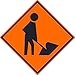 NMC Traffic Sign, Workers Graphic Sign, 30" X 30", Orange, TM234K