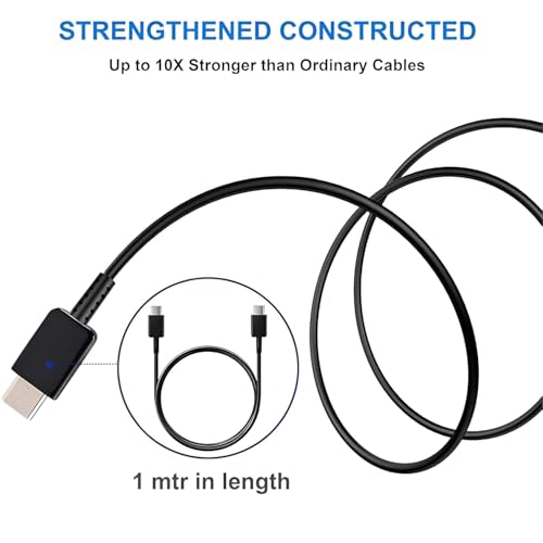 Image of 65W Original SuperFast Type C to C 3.3FT (5A) Charging Cable High-Speed & Data Transfer Compatible with Samsung Galaxy M15,F15,A15,A14,M14,F14,M34,F34,A34,A54,S21 Fe 5G,S22,S23 Type-C PD Cord,Black