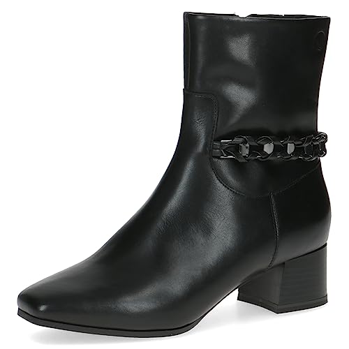 CAPRICE Damen Stiefeletten mit Absatz Memotion aus Leder Elegant Weite G, Schwarz (Black Nappa), 36 EU