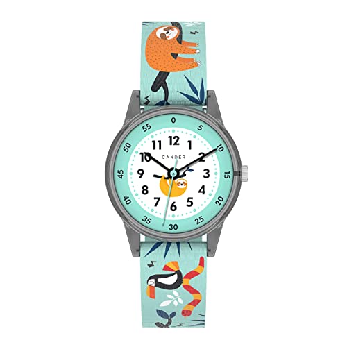 Cander Berlin MNA 4030 F Kinderarmbanduhr 3 ATM wasserdicht Armbanduhr Kinder Jungen Mädchen Lernuhr analog Tiere Cover