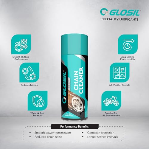 Image of Glosil Chain Cleaner 500ml | Heavy-Duty Bike Chain Degreaser | Removes Tough Dirt, Grease & Sludge | Fast Drying Formula for All Motorcycles