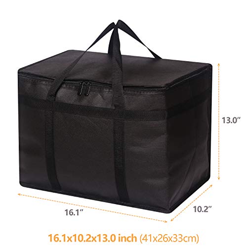 Diommell Xl Insulated Reusable Grocery Bags With Sturdy Zipper Reinforced Bottom & Handles, Foldable Washable Heavy Duty Cooler Totes For Hot Or Cold Food Delivery thumb #1