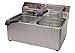 Winco Commercial-Grade Electric Countertop Deep Fryer, Dual Well,Silver
