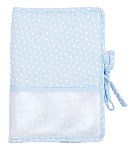FILET - Couvre-Livret Sanitaire avec Poche en Toile Aida à Broder, Couverture Documents Sanitaires Nouveau-né, Fabriqué en Piquet de Coton Imprimé, Fond...