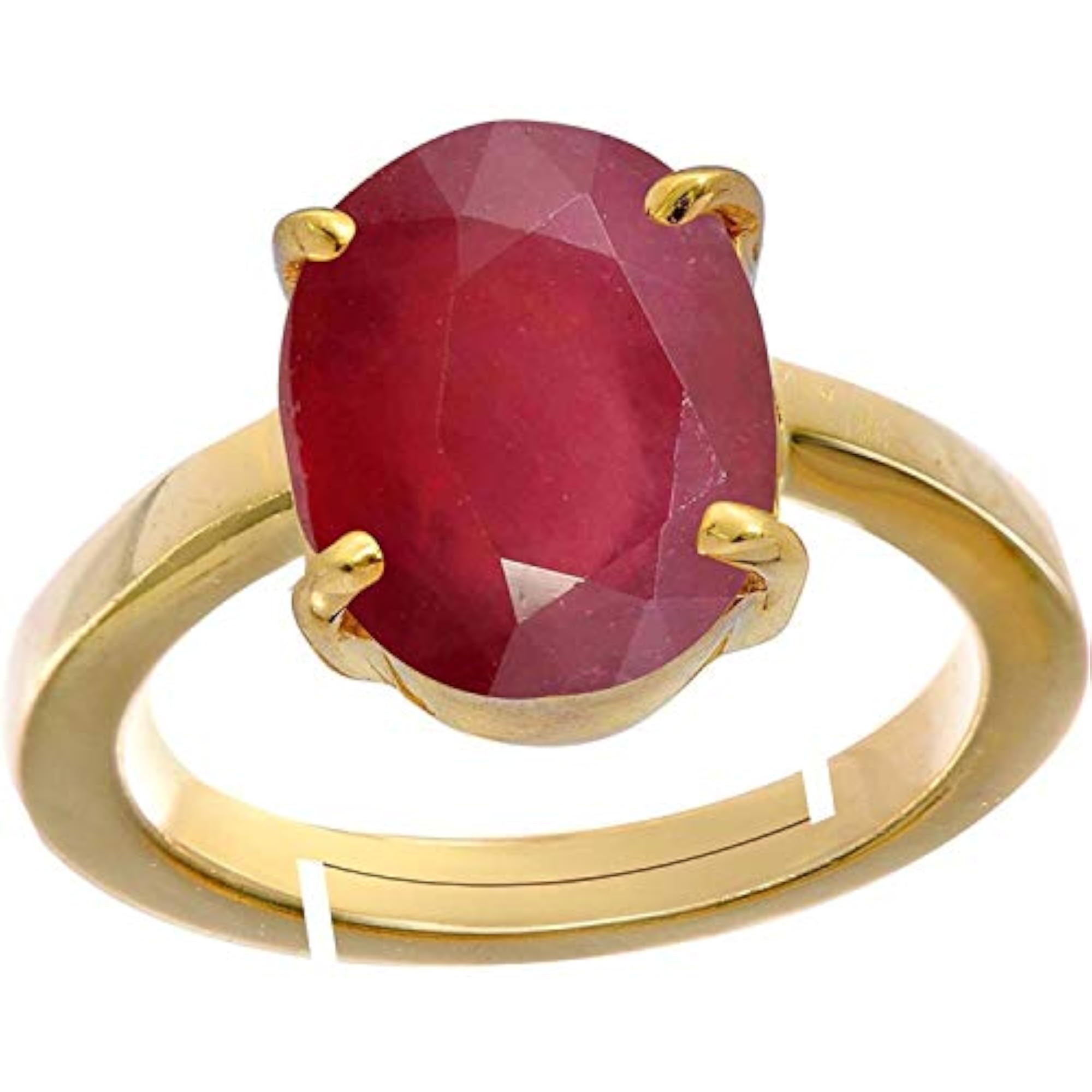 9.50 Ratti Natural Certified Ruby Panchdhatu Adjustable Ring