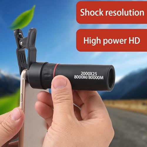 AYMBH 12X HD Monocular Telescope 2000x25 Waterproof Compact Pocket Scope for Bird Watching, Stargazing, Hiking, Travel, Sports, Camping High Power BAK4 Prism FMC Coating Non-Electric Durable With clip - Image 4