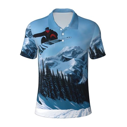 Chemise courte homme imprimé snowboard décontractée et respirante