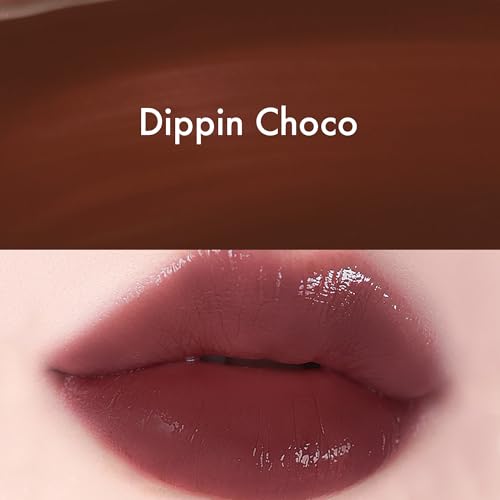Image of Amuse SEOUL Daisy Flower Dew Tint (DIPPIN CHOCO) - Glossy Moisturizing Lip Stain, Watery Glow Lip Tint, Long Lasting Color, Dewy Finish, Vegan, Korean Beauty Makeup