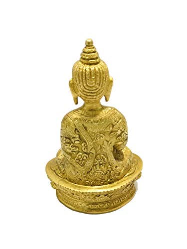 Estatua de Buda de latón 7 pulgadas miniatura 4