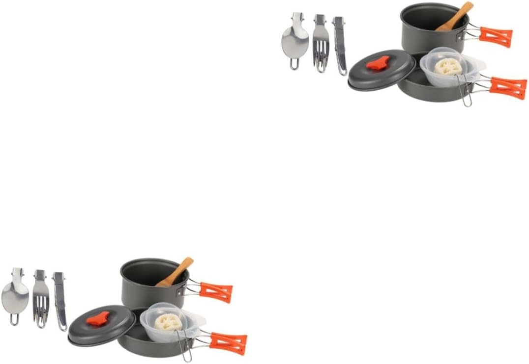 YARNOW Outdoor Camping Pot Cookware Camping Kit Gadgets Portable Camping Knife Carrier Camping Stove Kettle