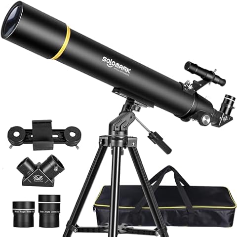 Telescopes for Adults Astronomy, 80mm Aperture 900mm Professional Refractor Telescope for Kids & Beginners, Compact and Portable Travel Telescopio with Carrying Bag Cover