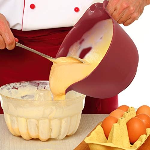 Glad Mixing Bowl with Handle – 3 Quart | Heavy Duty Plastic with Pour Spout and Non-Slip Base | Dishwasher Safe Kitchen Supplies for Cooking and Baking, Red - Thumbnail 4